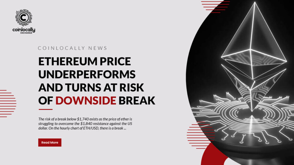 Ethereum Price Underperforms and Turns At Risk of Downside Break