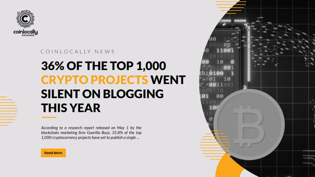 36% of the top 1,000 crypto projects went silent on blogging this year