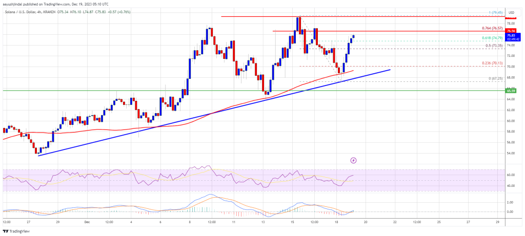 Solana's SOL Price Skyrockets 8% Amidst Bullish Momentum, Breakout Above $80 Imminent