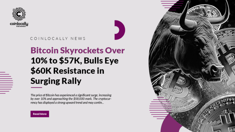 Bitcoin Skyrockets Over 10% to $57K, Bulls Eye $60K Resistance in Surging Rally