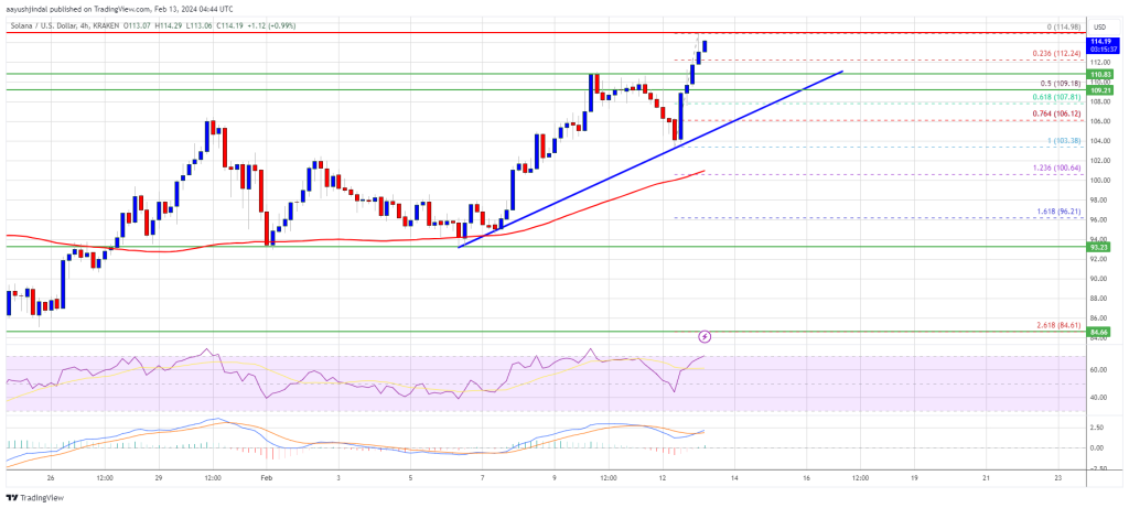 Solana (SOL) Price Soars to $115, Anticipating 10% Rally 